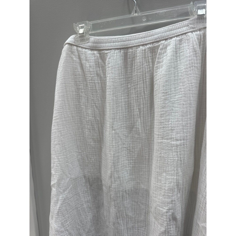 J Crew Muslin White Maxi Skirt Side Slit XL - Picture 2 of 4